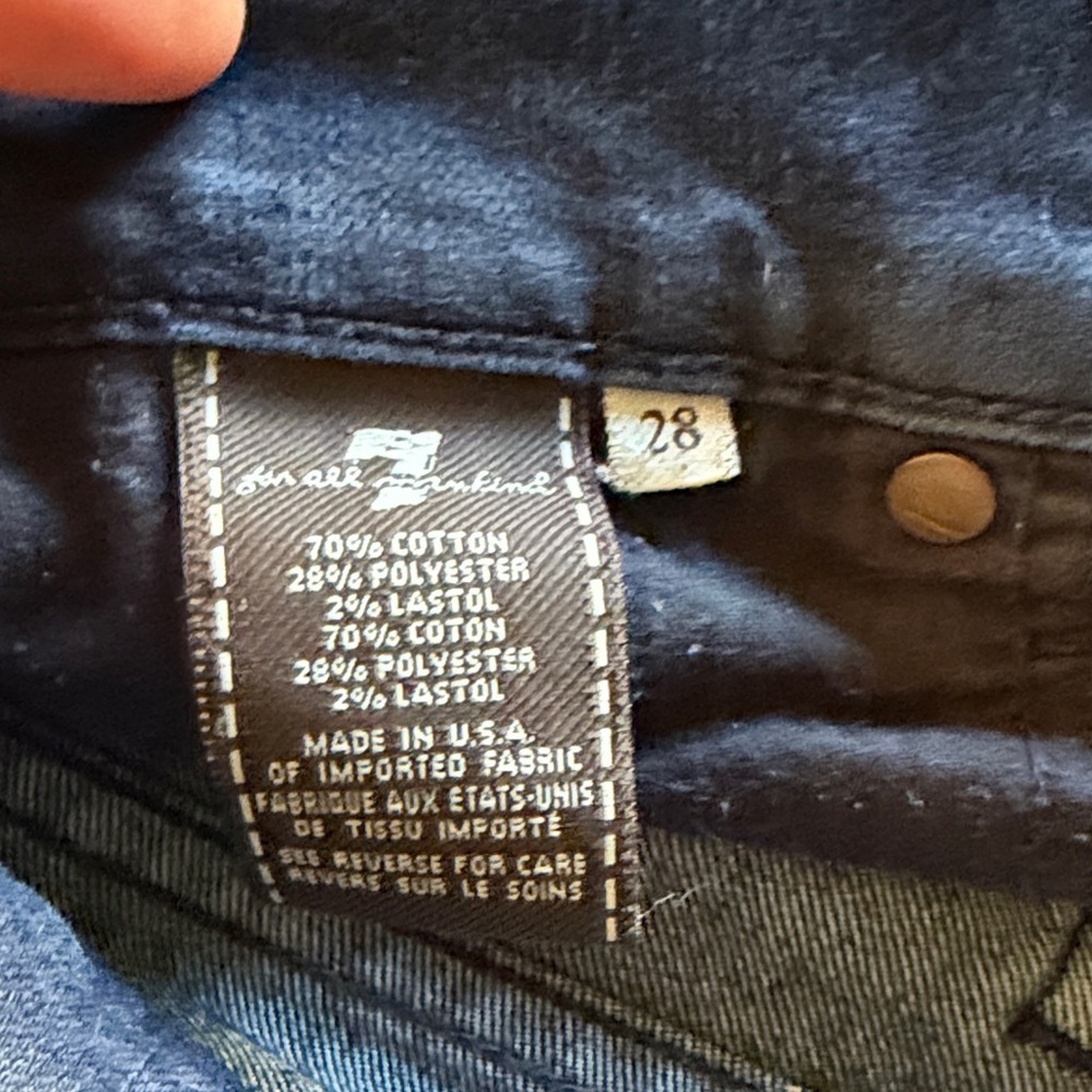 7 For All Mankind Dark Blue Flare Jeans - Picture 4 of 5
